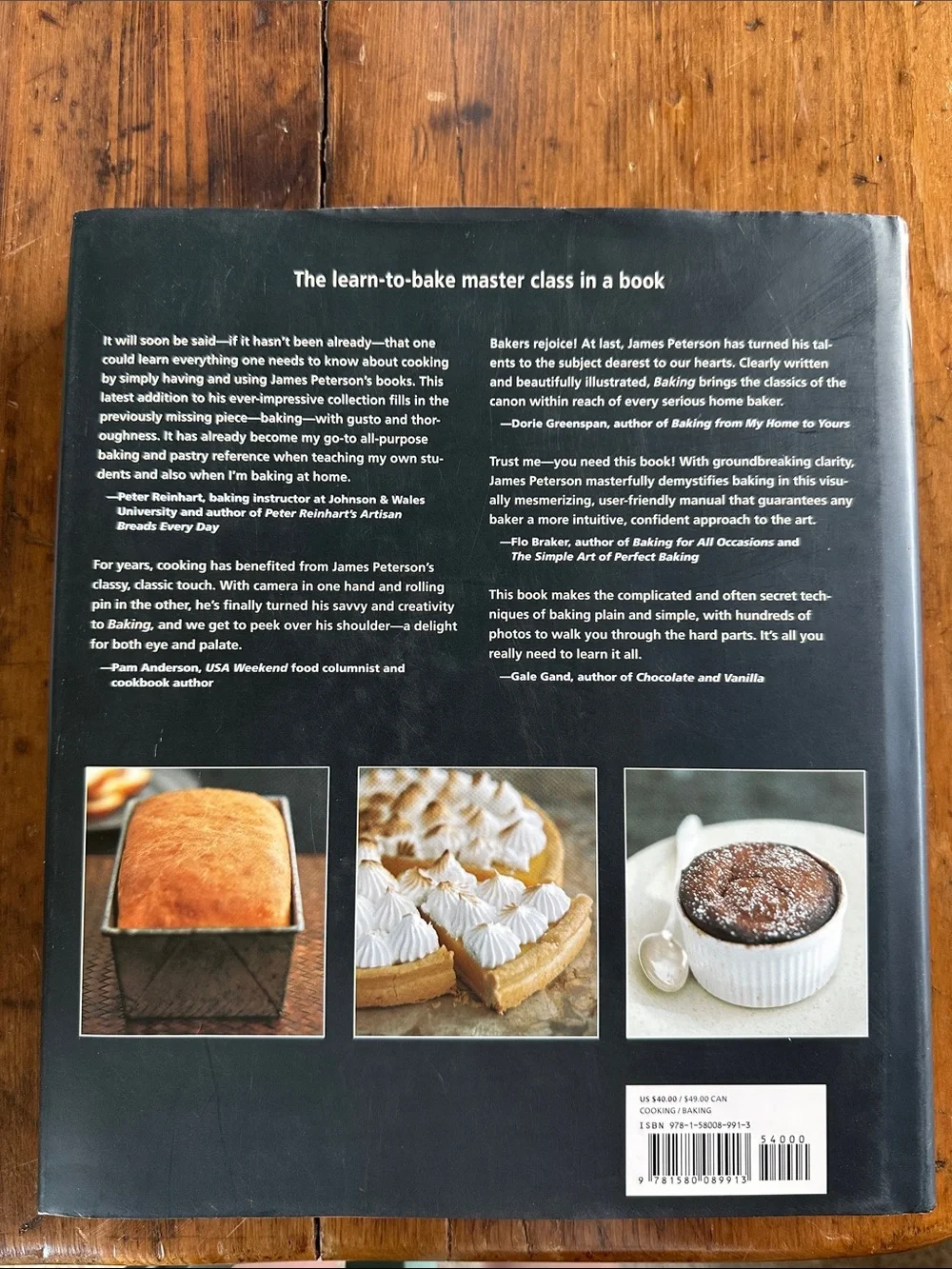 Baking by James Peterson – Hardcover Cookbook in Yellow and Wood Tones